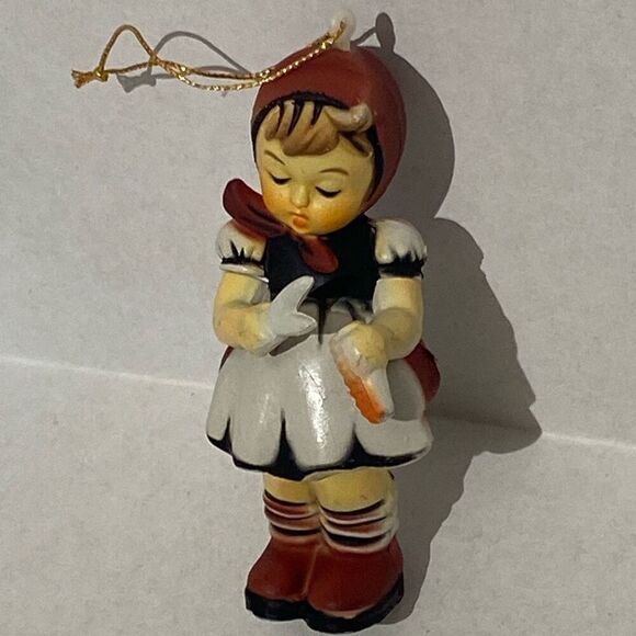 Hummel-Inspired Girl Ornament with Scissor & Comb Holiday Hanging Ornament - Picture 3 of 9